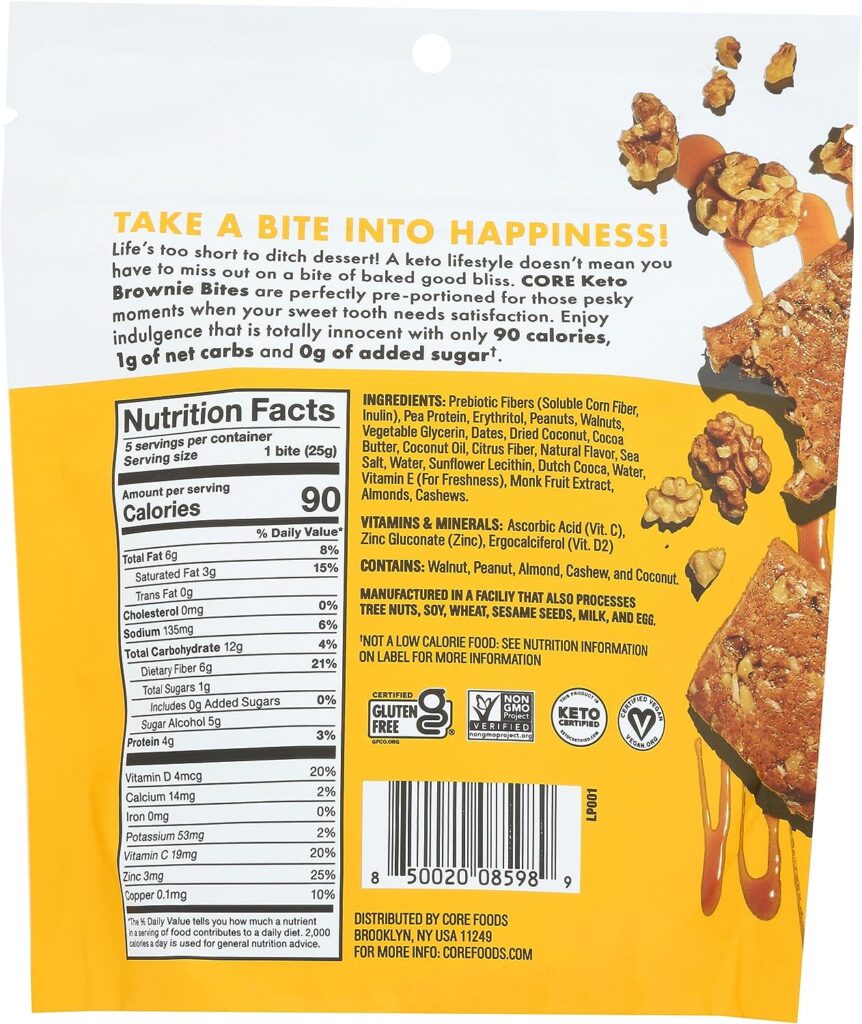 Core Foods Caramel Walnut Blondie Keto Bites, 4.4 OZ