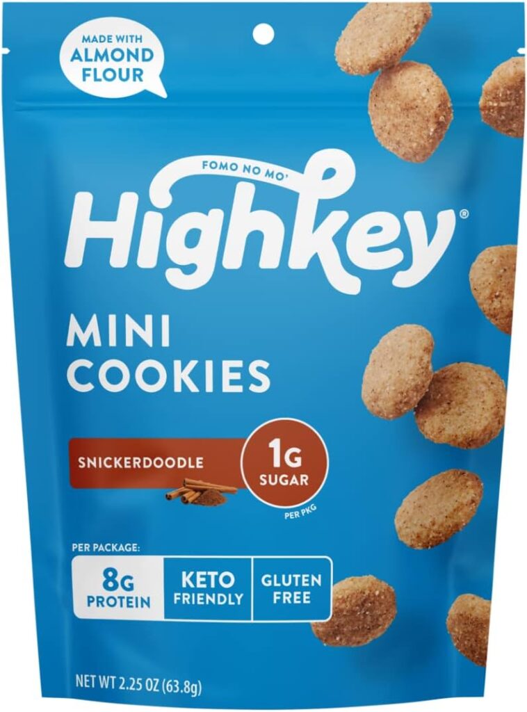 HighKey Low Carb Snickerdoodle Cookie - Keto Snacks Diabetic Desserts Diet Friendly Food Gluten Free Zero Carbs Treat Cinnamon Sweets Healthy Snack Foods Almond Flour Sugar Free Cookies 3Pack