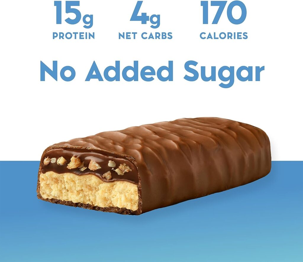 Nicks Protein Bars Crispy Nougat | 15g protein | 160 calories | Low Carb Keto Friendly Snacks No Added Sugar (Multipack 24 bars x 50g)