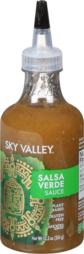 Sky Valley Salsa Verde Sauce - Green Salsa Verde, Medium Heat, Keto Salsa, Gluten Free, Vegan, Non-GMO, Salsa Verde Hot Sauce, Green Hot Sauce - 12.5 Oz