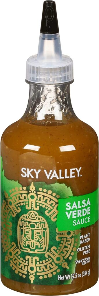 Sky Valley Salsa Verde Sauce - Green Salsa Verde, Medium Heat, Keto Salsa, Gluten Free, Vegan, Non-GMO, Salsa Verde Hot Sauce, Green Hot Sauce - 12.5 Oz