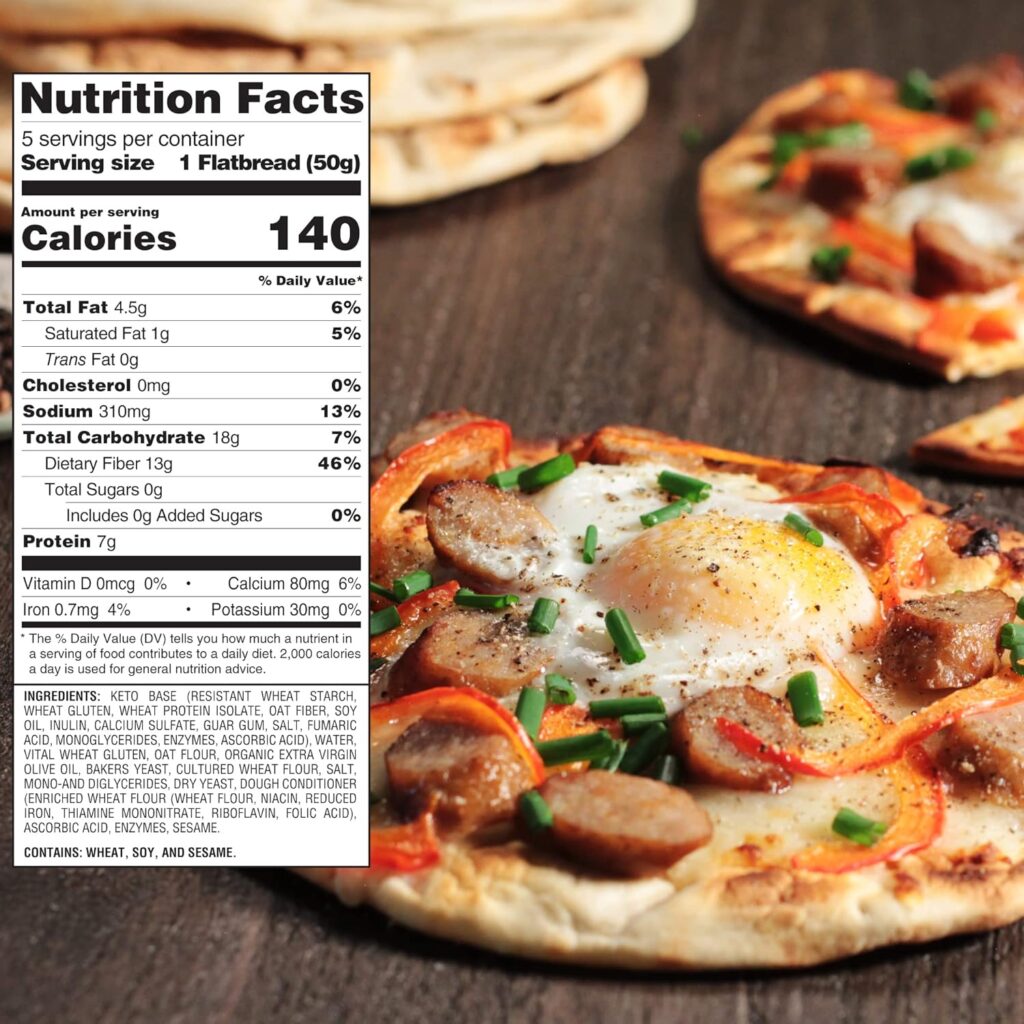 Toufayan KETO Flat Bread | High Fiber and Protein | Low Carb | No Sugar (3 Pack)