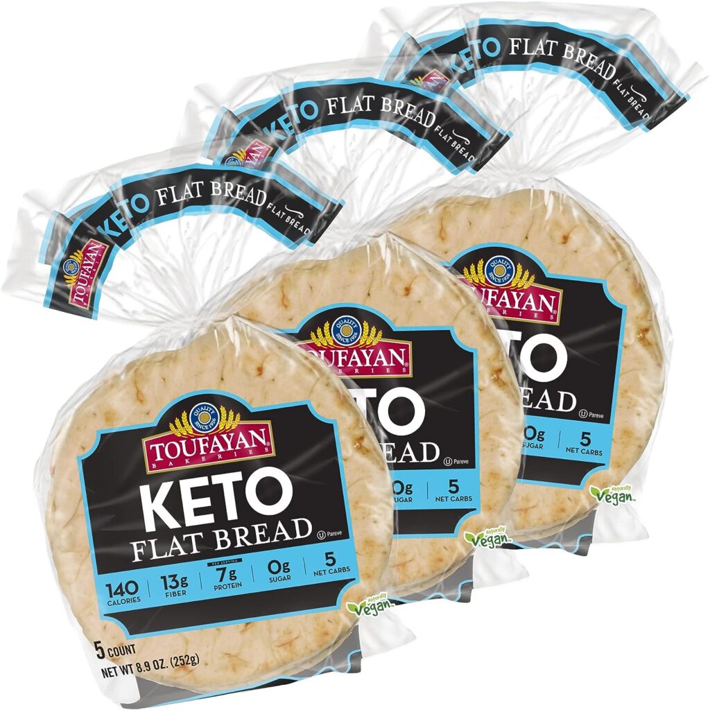 Toufayan KETO Flat Bread | High Fiber and Protein | Low Carb | No Sugar (3 Pack)