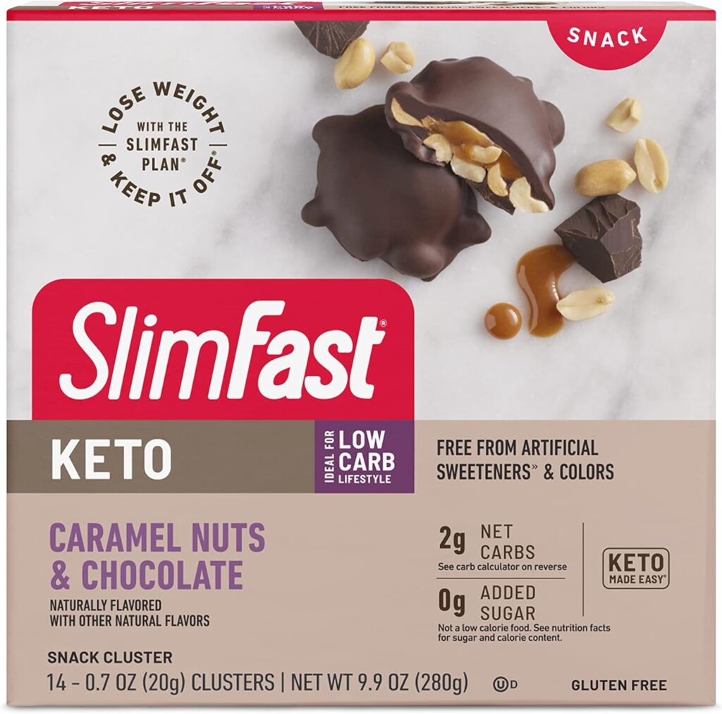 SlimFast Low Carb Chocolate Snacks, Keto Friendly for Weight Loss with 0g Added Sugar  3g Fiber, Mint Chocolate Cup, 14 Count Box (Packaging May Vary)