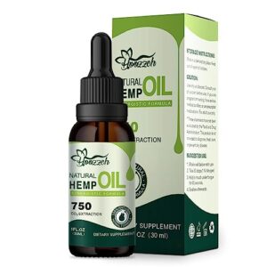 Hemp Oil Organic Premium - 750mg High Potency Strength - 100% Natural Hemp Drops Tincture - Hemp Supplement-C02 Extraction Vegan, Non-GMO, Grown and Made in USA