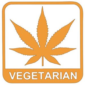 - Vegetarian - - CBD - Die Cut Vinyl Decal - 5.5" W X 5.5" H Orange HGC1642.06