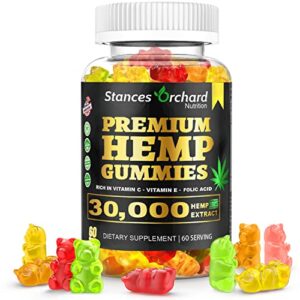 Hemp Gummies Advanced Extra Strength Infused Natural Organic Hemp Oil Extract for Stress Reduction, for Adult Relaxation Vegan Non-GMO Zero ÇBD Oil Low Sugar Made in USA