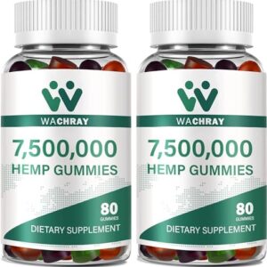 Hemp Gummies from Organic Hemp Plant High Potency Extra Strengthen Supplement Extract Hemp Oil Edible Gummy Adult Restful Naping Lower Sugar Fruit Flavor Made in USA