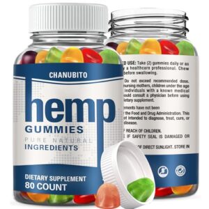 Hemp Gummies 1 Pack Organic High Potency Hemp Supplement - Pain, Sleep, Stress - with Pure Hemp Oil Extract - Natural Edibles Fruity Gummy-Vegan, Non-GMO