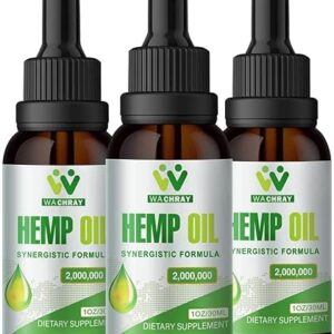 (3 Packs) Hemp Oil Drops High Potency - 2,000,000 Maximum Strength Organic Grown in The USA - Natural Hemp Tincture - C02 Extraction, Vegan, Non-GMO