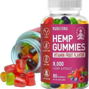 Nubetong Organic Hemp Gummies 8,000mg Maximum Strength - Natural Hemp Gummies, Omega Gummies, Easy to USE Gummy 240402