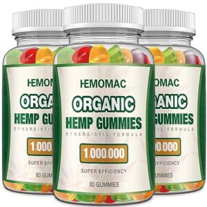 (3 Packs) High Potency Hemp Gummies Edibles Hemp Oil Advanced - Orgainc Extra Strength Natural Hemp for Ingredients Grown, Vegan, Non-GMO Made in USA